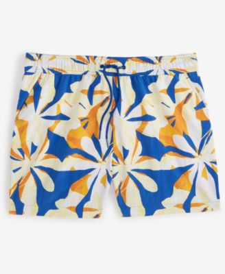 Men's Floral Tones Regular-Fit Printed Swim Trunks, Exclusively at Macy's 