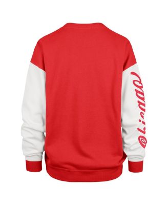 Women's Red Chicago Bulls Rise Andie Oversized Pullover Sweatshirt