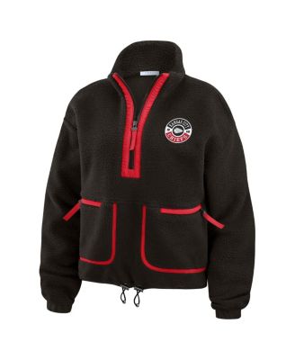 Women's Black Kansas City Chiefs Polar Fleece Half-Zip Jacket