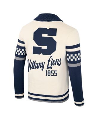 Women's Cream Penn State Nittany Lions Wild Collective Button-Up Jacquard Sweater