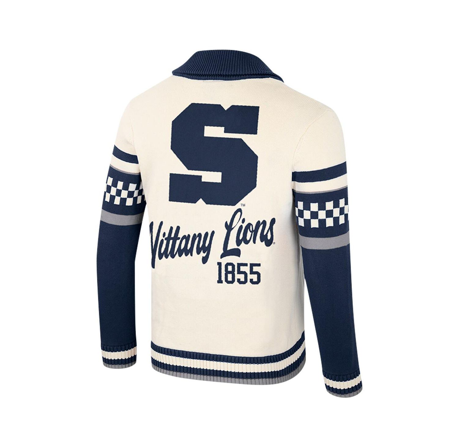 Women's Cream Penn State Nittany Lions Wild Collective Button-Up Jacquard Sweater