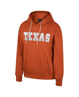 Women's Texas Orange Texas Longhorns Reflection Rhinestone Drawcord Pullover Hoodie