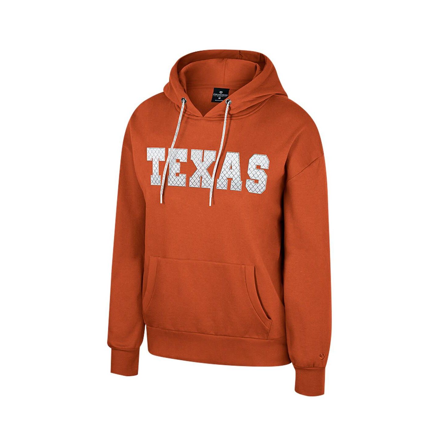 Женское худи Colosseum Texas Orange Texas Longhorns Reflection Rhinestone Drawcord Pullover — фото 2