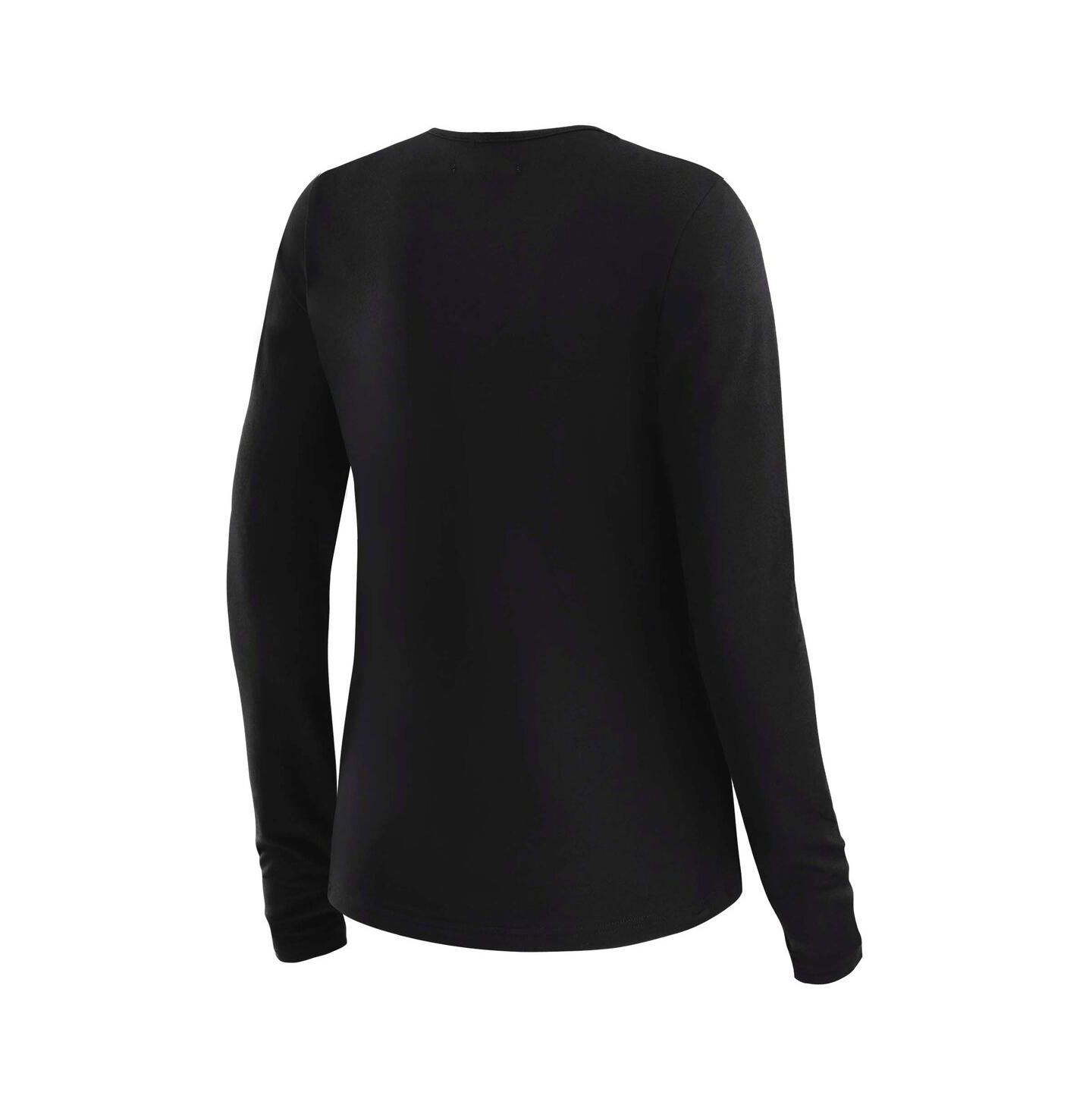 Женская футболка WEAR by Erin Andrews x Gracie Hunt Black Baltimore Ravens Mesh Panel Long Sleeve — фото 3