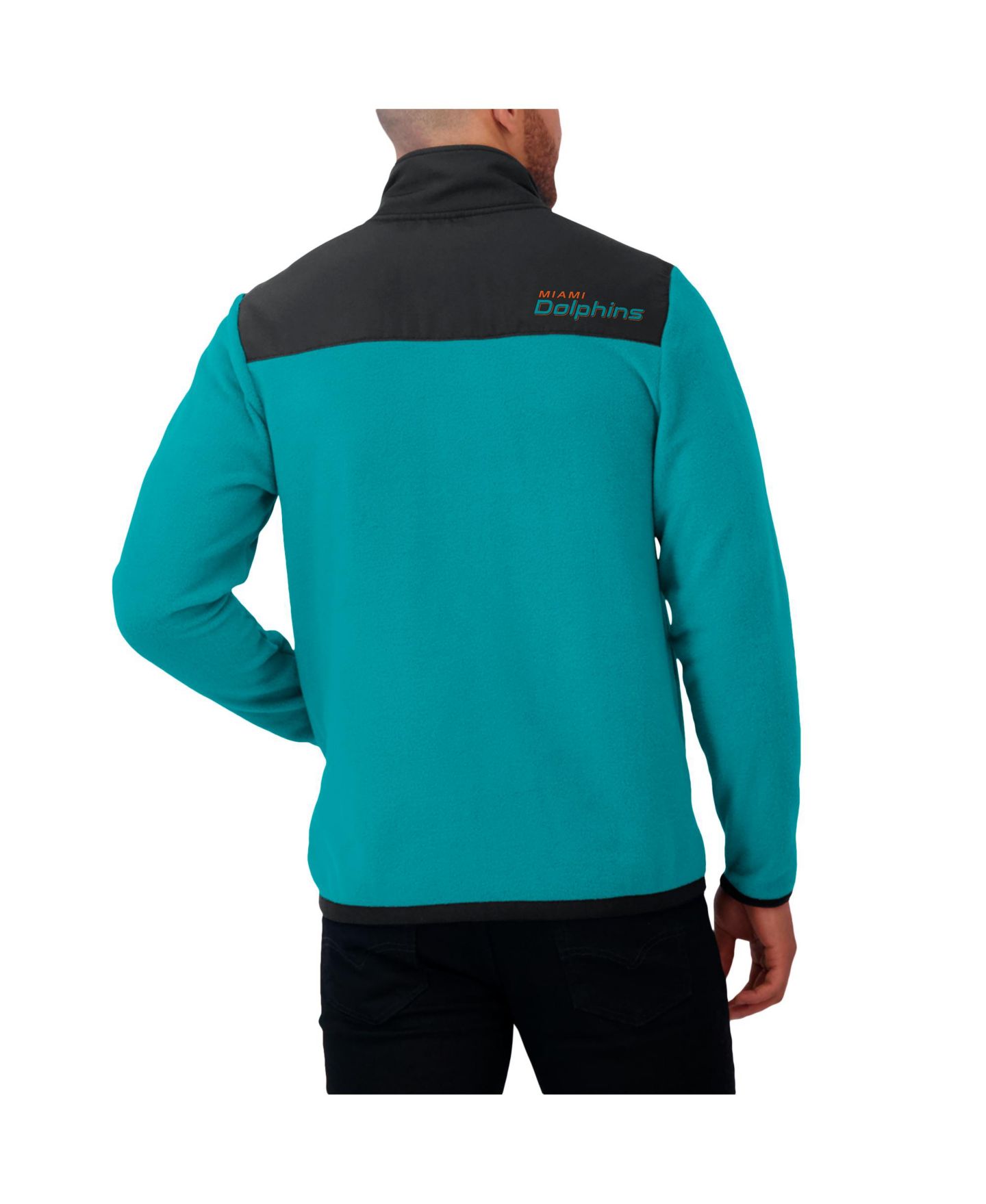 Мужская куртка Fanatics Aqua Miami Dolphins Color Block Polar Fleece Full-Zip — фото 2