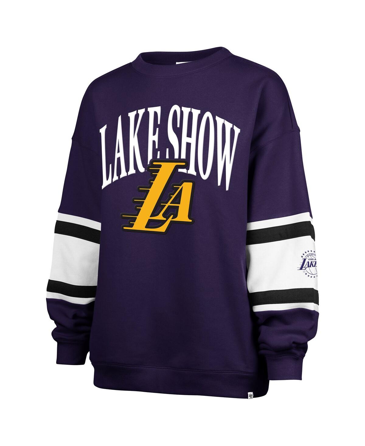 47 BRAND WOMEN'S PURPLE LOS ANGELES LAKERS 2024/25 CITY EDITION STEADFAST PANELED PULLOVER SWEATSHIRT 