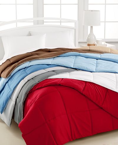 CLOSEOUT! Home Design Down Alternative Comforters in Red