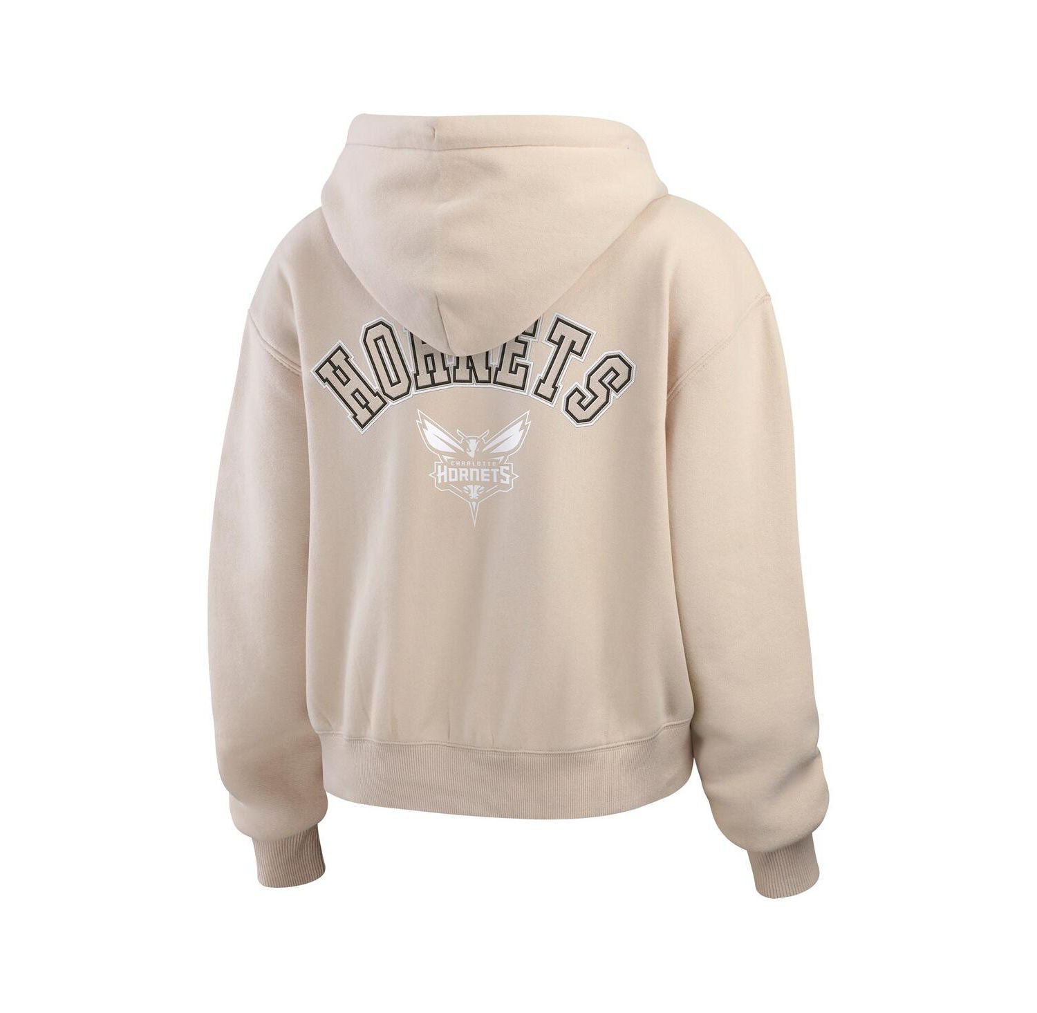 Women's Tan Charlotte Hornets Tonal Felt Patch Full-Zip Hoodie