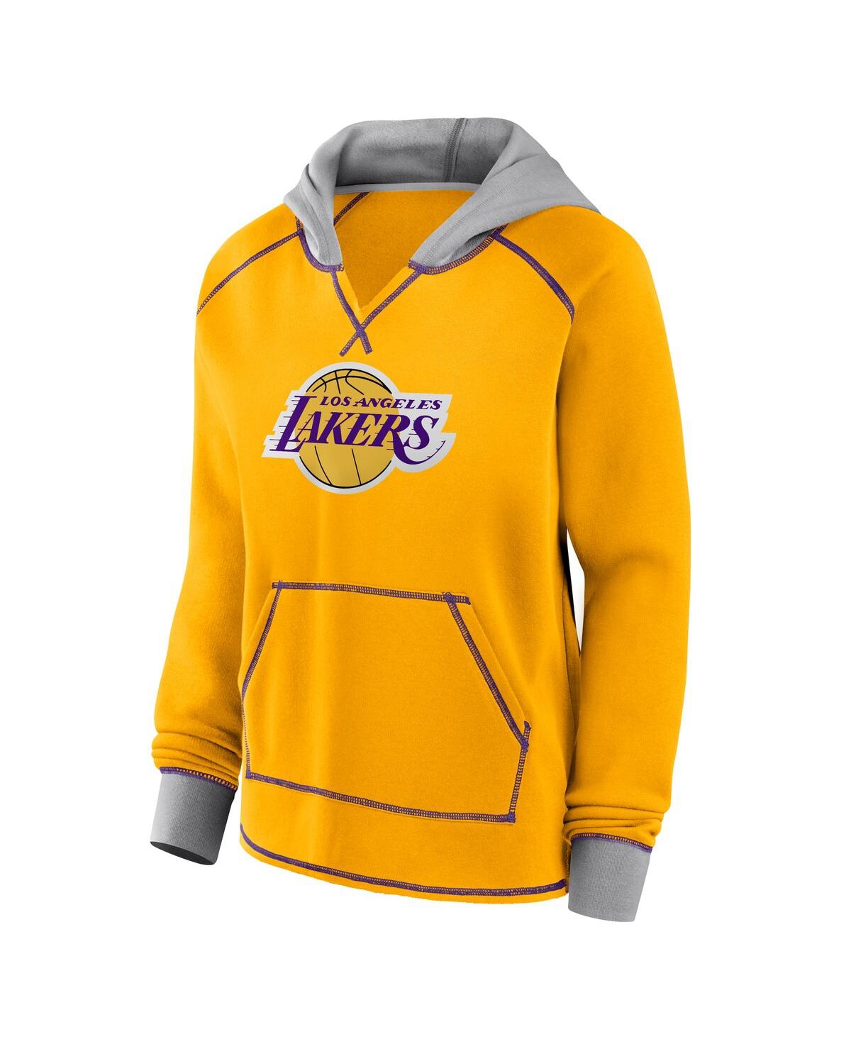 Logo Athletic Women's Gold Los Angeles Lakers Boom Pullover Hoodie In Gold
