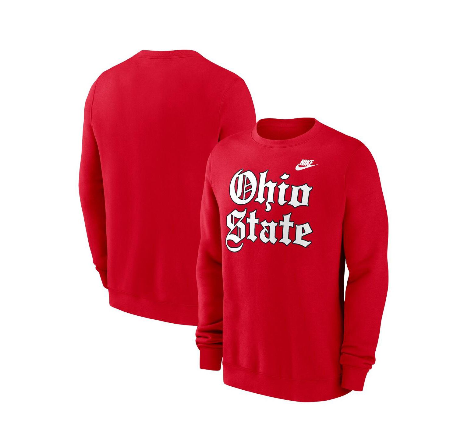Men's Scarlet Ohio State Buckeyes Old English Fleece Sweatshirt