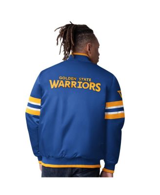 Men's Royal Golden State Warriors Scout Varsity Satin Full-Snap Jacket