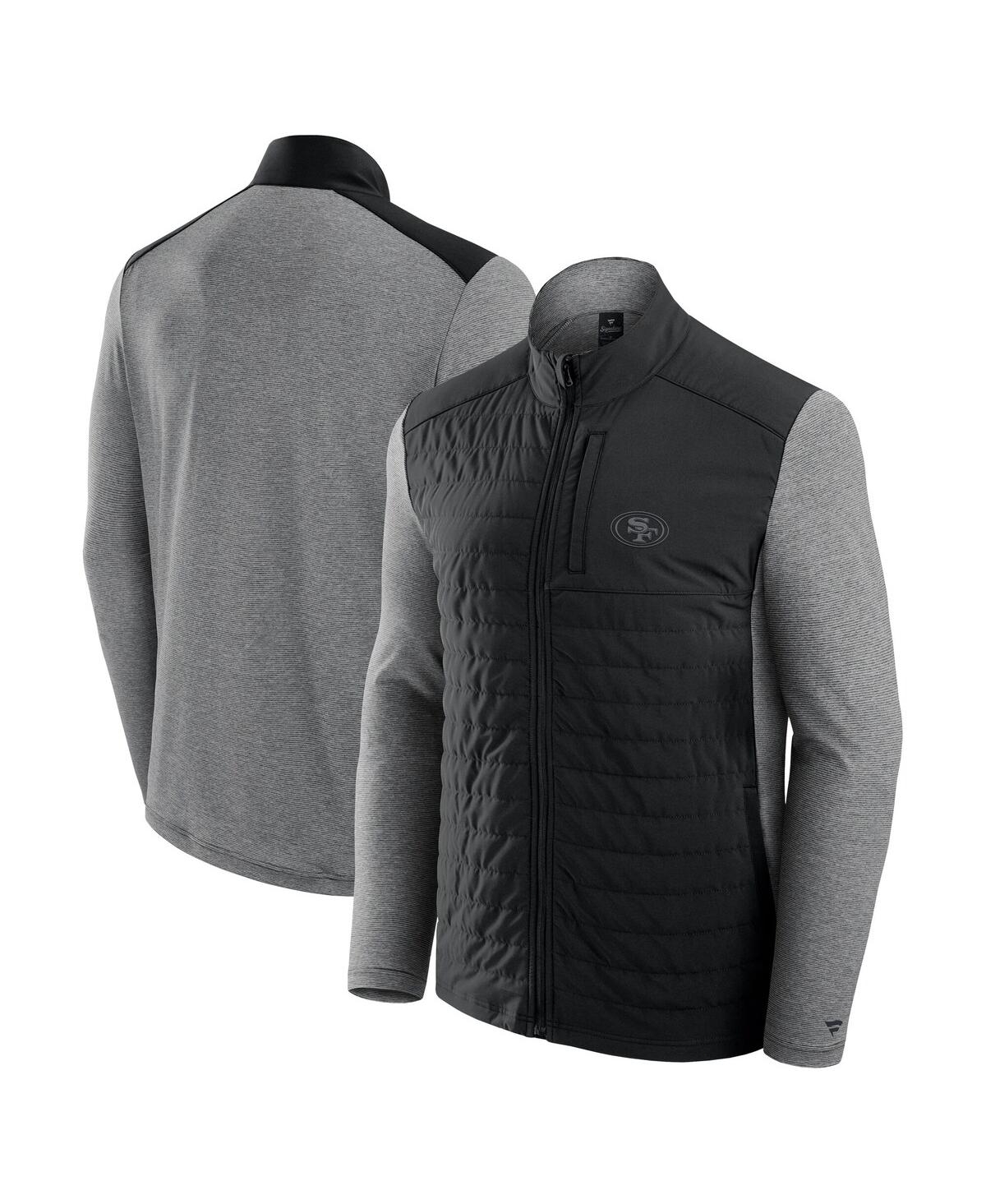 Men's and Women's Black/Heather Gray San Francisco 49ers Front Office Tonal Full-Zip Jacket - Black, Heather Gray