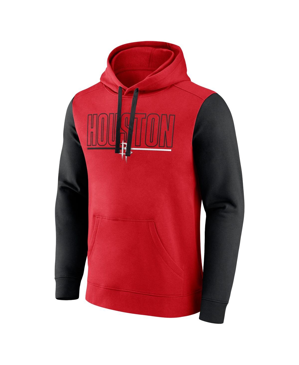 Logo Athletic Men's Red Houston Rockets Outline Colorblock Pullover Hoodie In Red