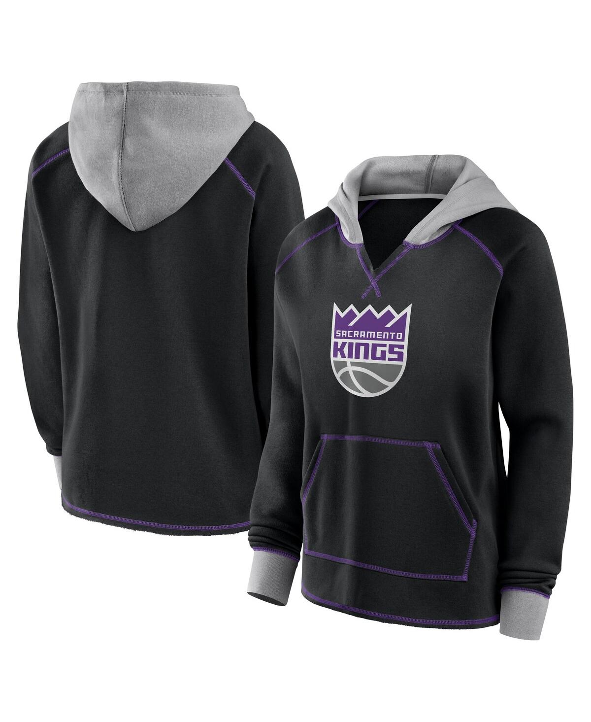 Women's Black Sacramento Kings Boom Pullover Hoodie - Black