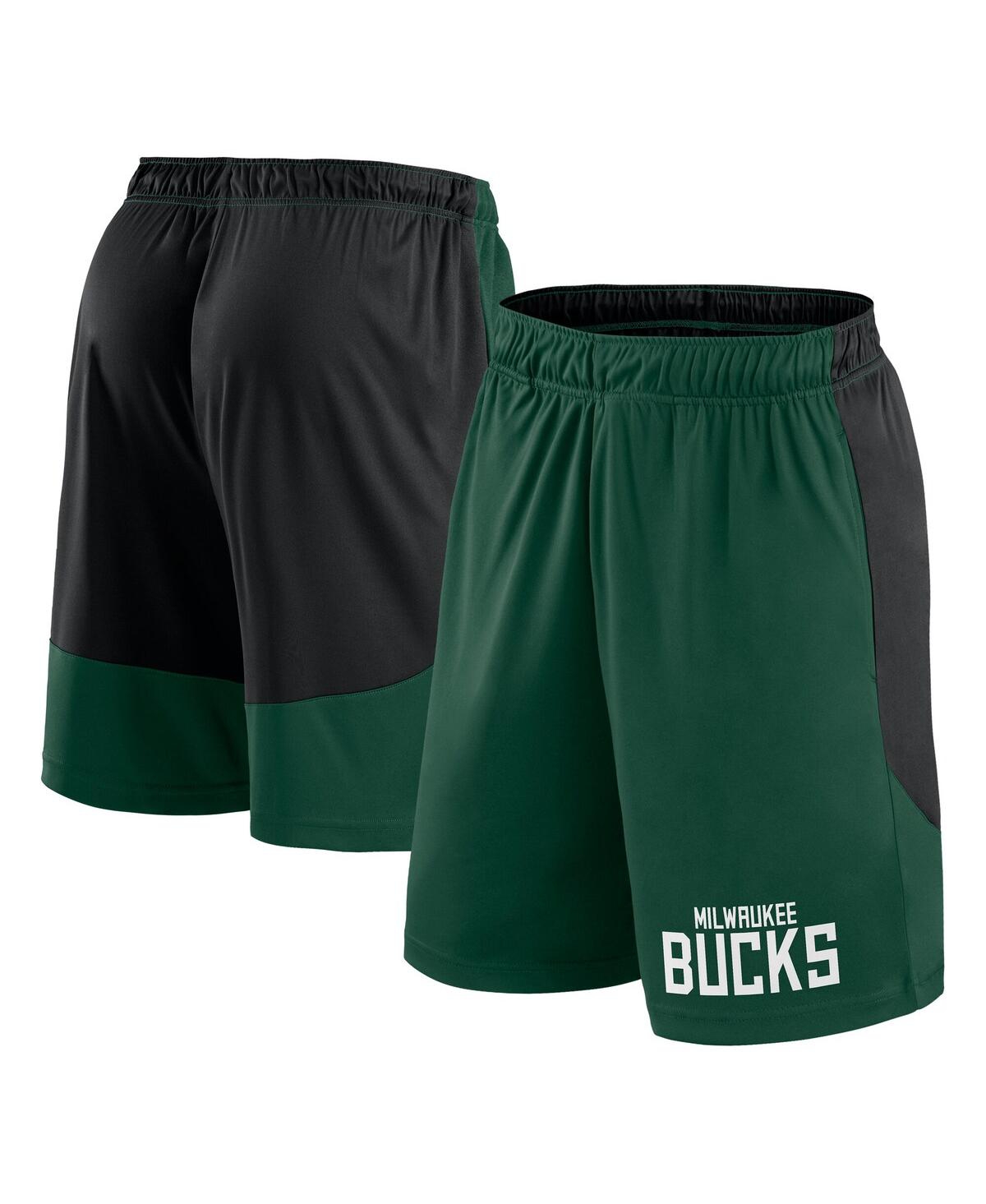 Men's Hunter Green/Black Milwaukee Bucks Launch Performance Shorts - Hunter Green, Black
