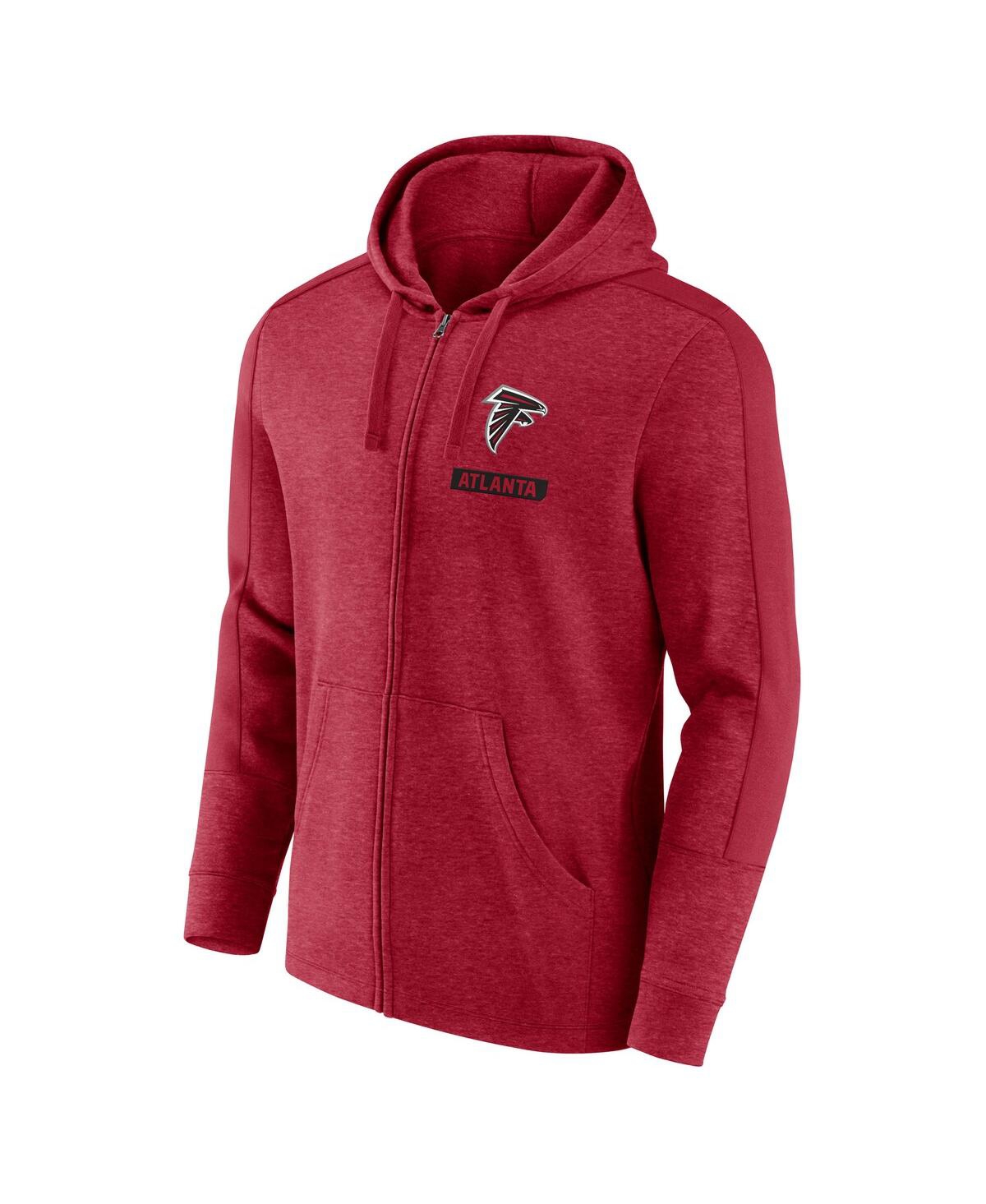 Fanatics Men's Heather Red Atlanta Falcons Gains Full-zip Hoodie In Heather Red,cardinal