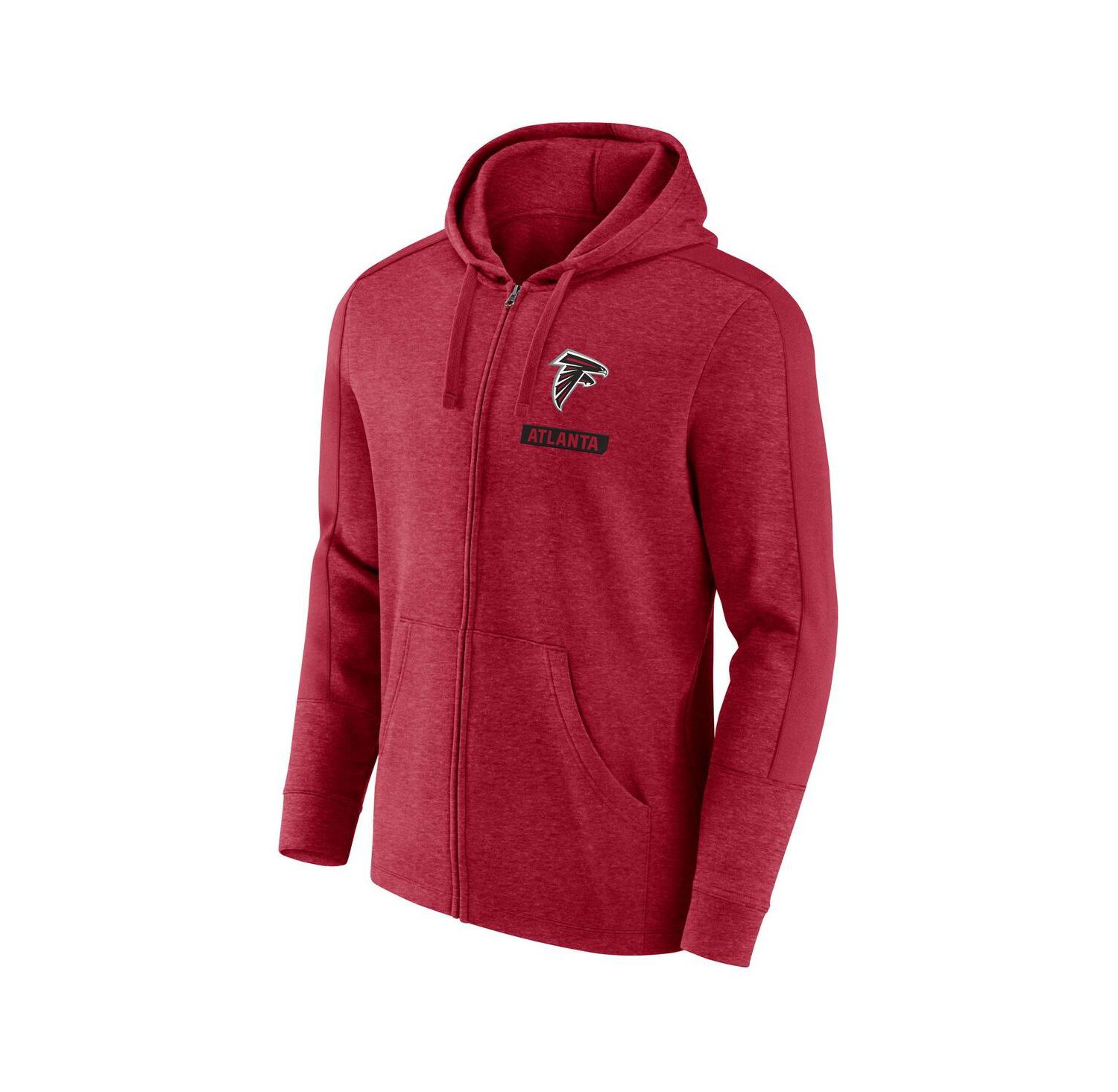 Men's Heather Red Atlanta Falcons Gains Full-Zip Hoodie
