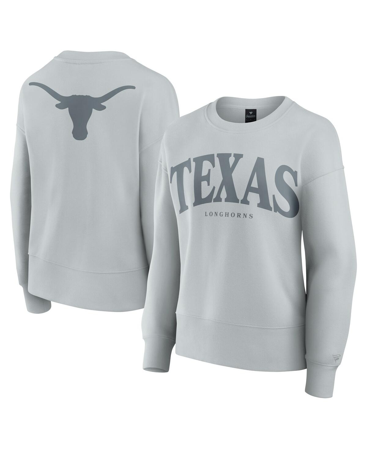 FANATICS WOMEN'S GRAY TEXAS LONGHORNS SUPERSOFT FLOW FLEECE PULLOVER SWEATSHIRT 