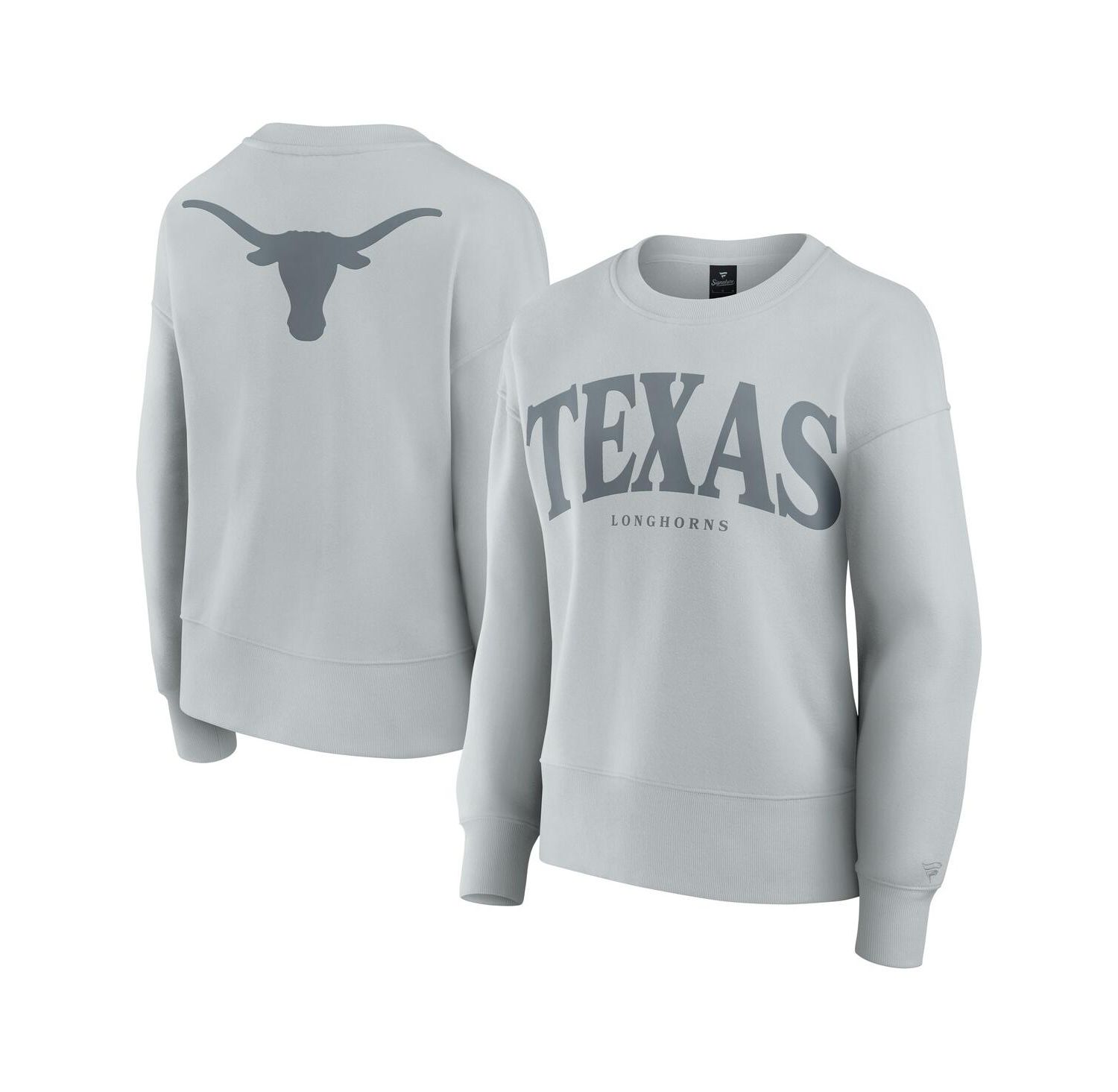 Women's Gray Texas Longhorns Supersoft Flow Fleece Pullover Sweatshirt