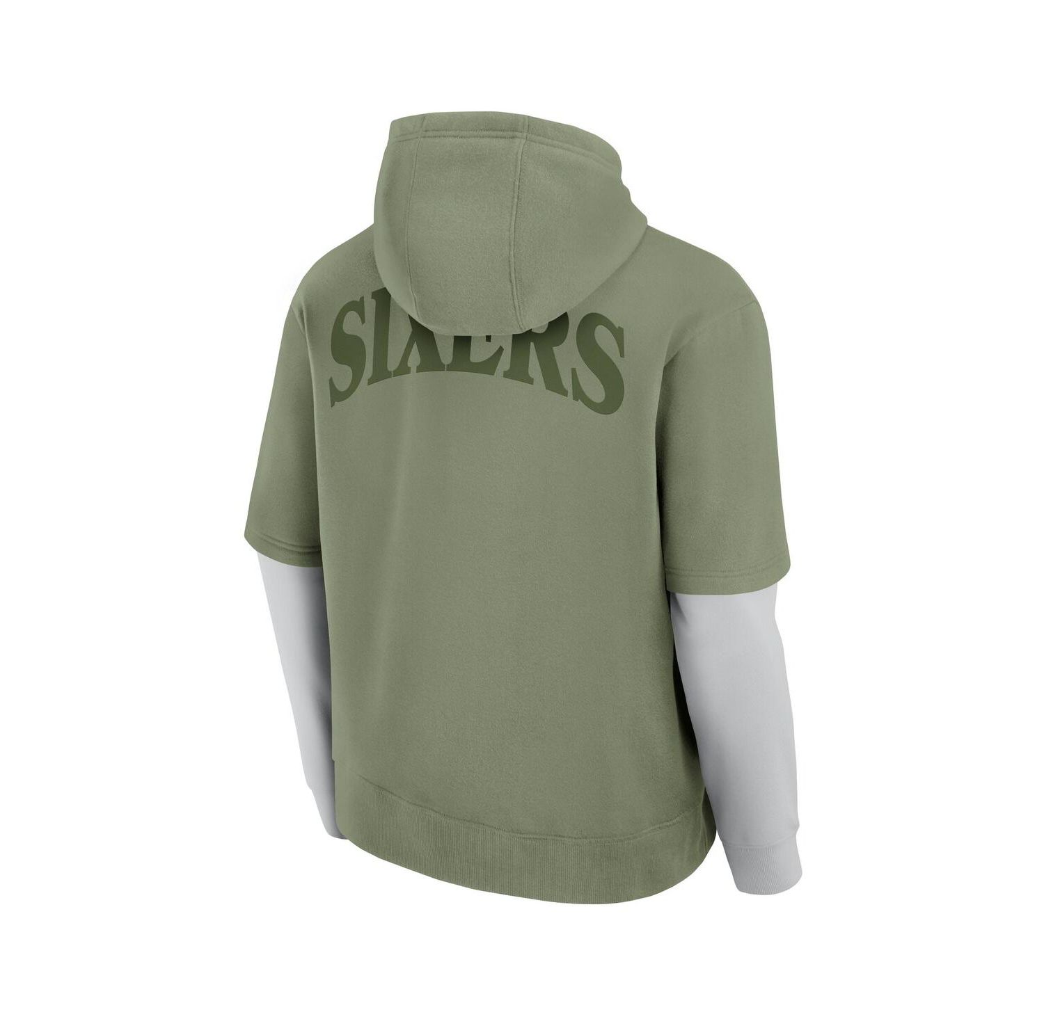 Men's Olive Philadelphia 76ers Elements Sleek Pullover Hoodie