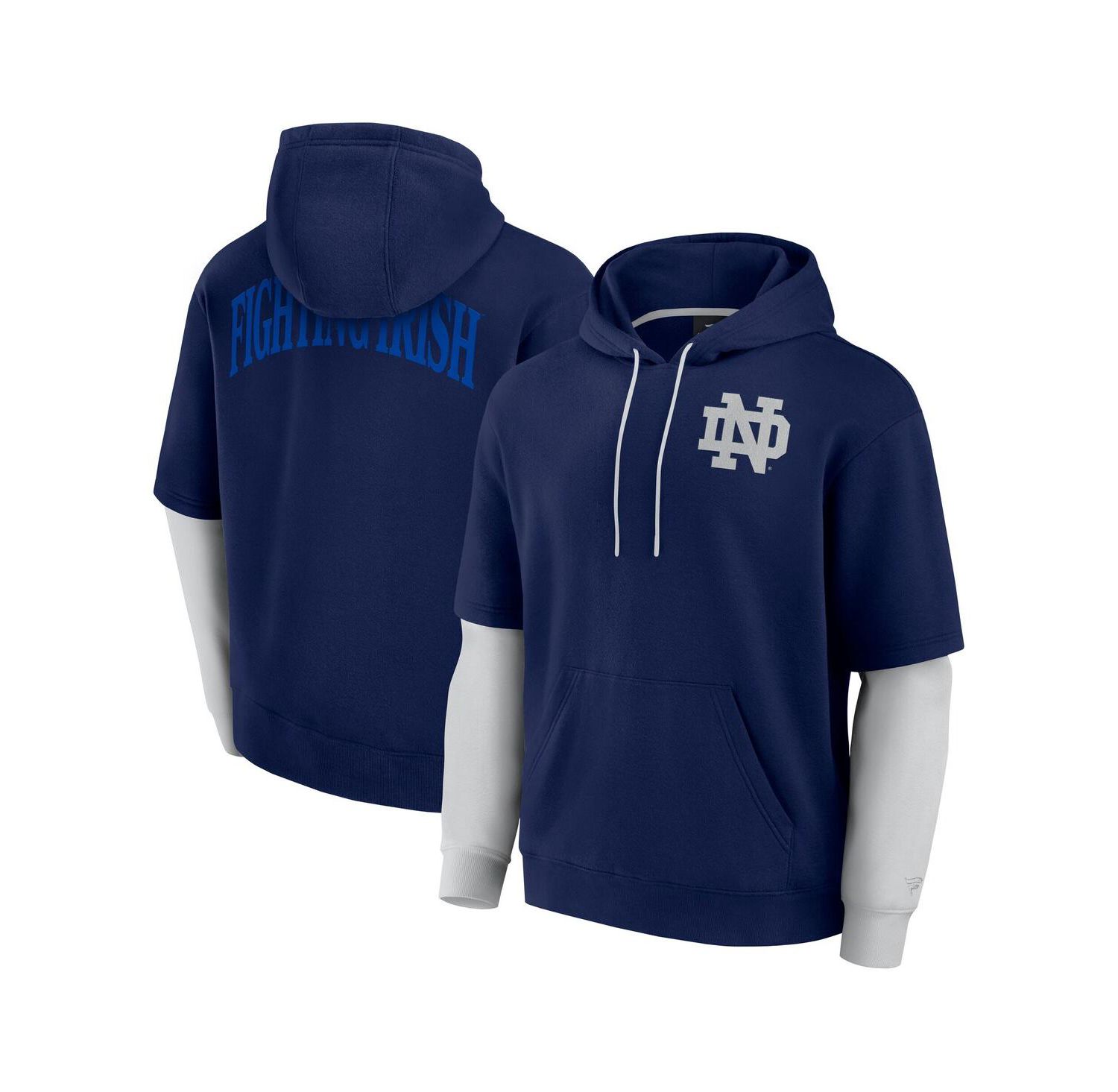 Men's Navy Notre Dame Fighting Irish Sleek Pullover Hoodie