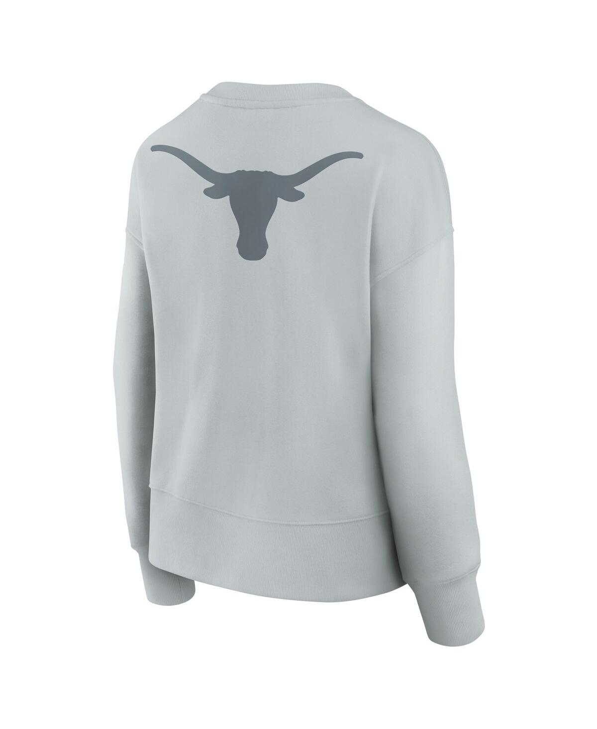FANATICS WOMEN'S GRAY TEXAS LONGHORNS SUPERSOFT FLOW FLEECE PULLOVER SWEATSHIRT 
