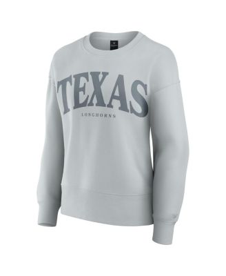 Women's Gray Texas Longhorns Supersoft Flow Fleece Pullover Sweatshirt