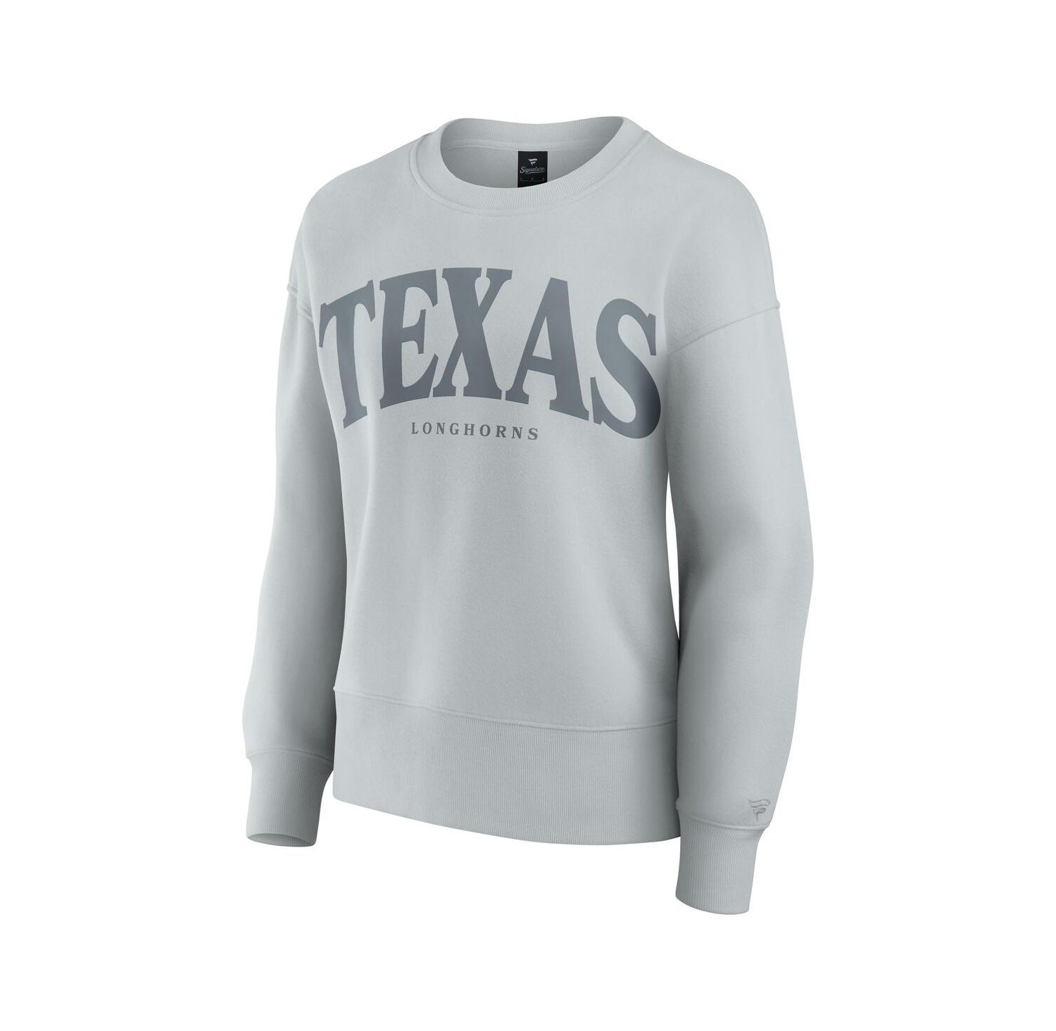 Women's Gray Texas Longhorns Supersoft Flow Fleece Pullover Sweatshirt