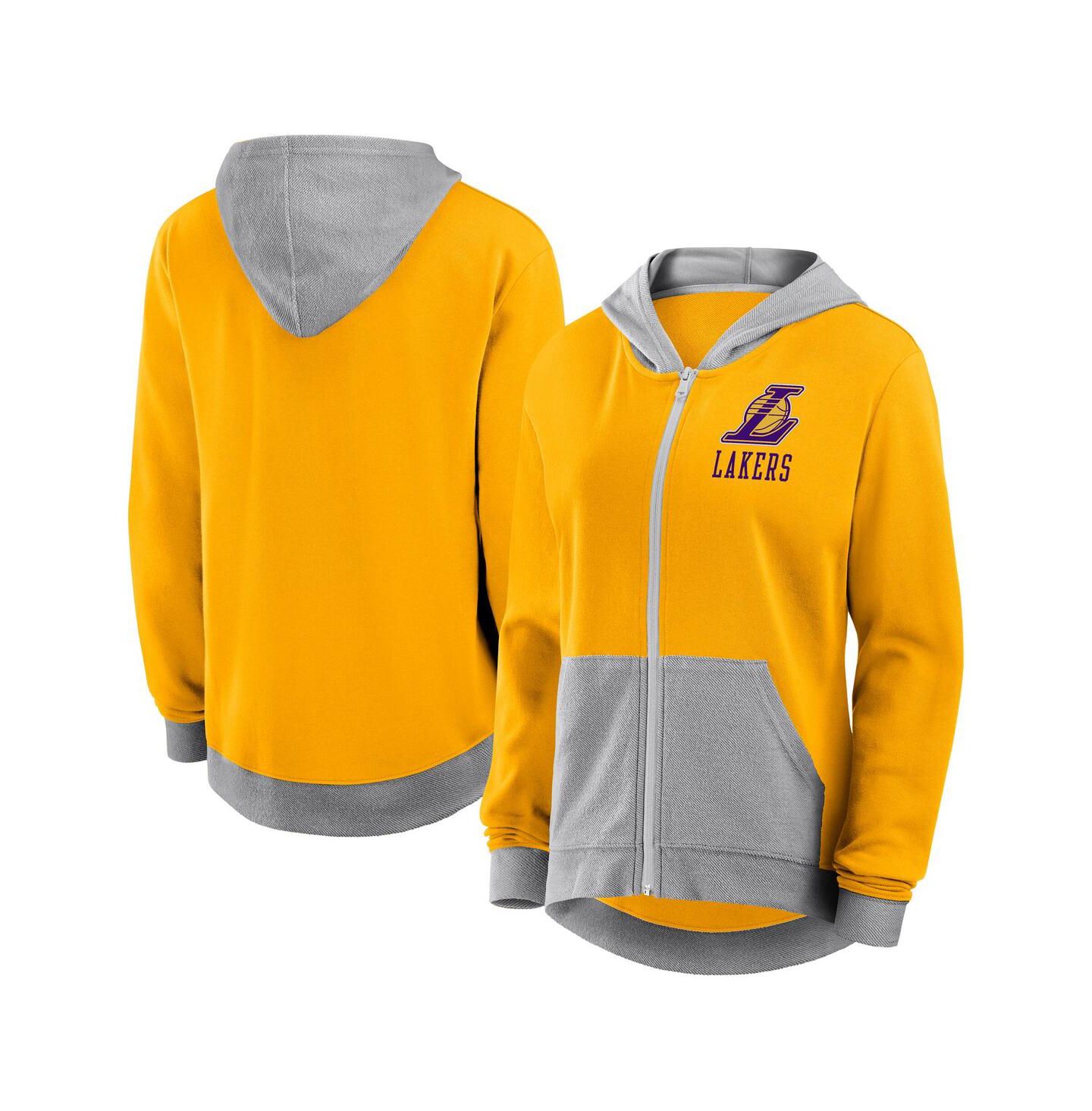 Женское худи Logo Athletic Gold Los Angeles Lakers Hit It French Terry Full-Zip — фото 1