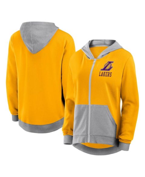 Женские худи Logo Athletic Women's Gold Los Angeles Lakers Hit It French Terry Full-Zip