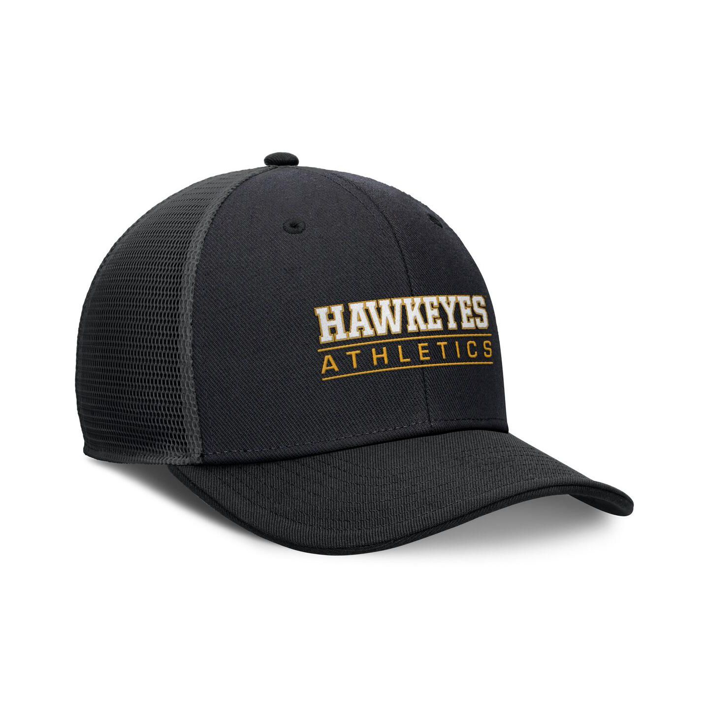 Мужская кепка Nike Black Iowa Hawkeyes Rise Adjustable Hat — фото 3