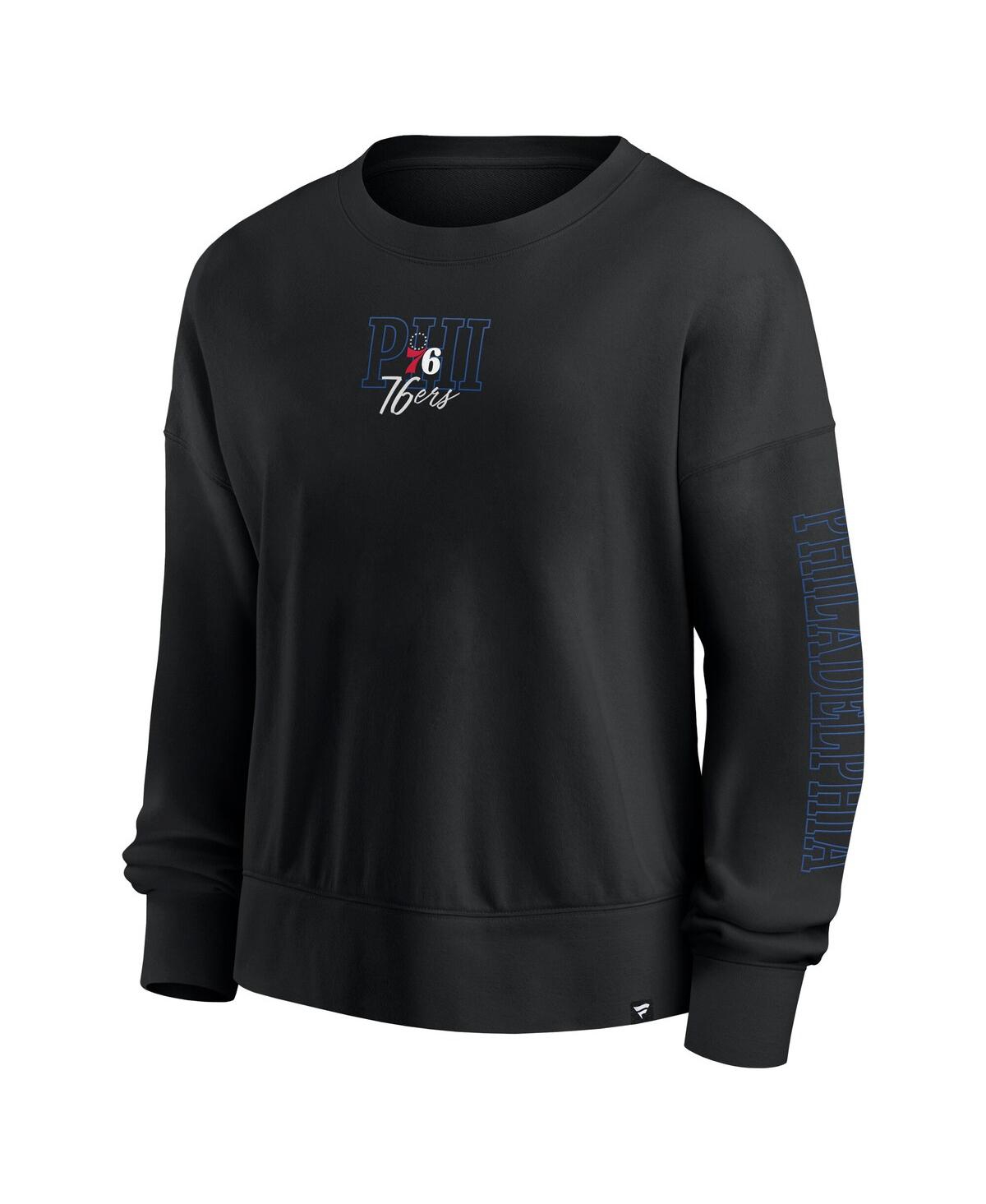 Fanatics Black Philadelphia 76ers Oversized Game Day Pullover Sweatshirt In Black