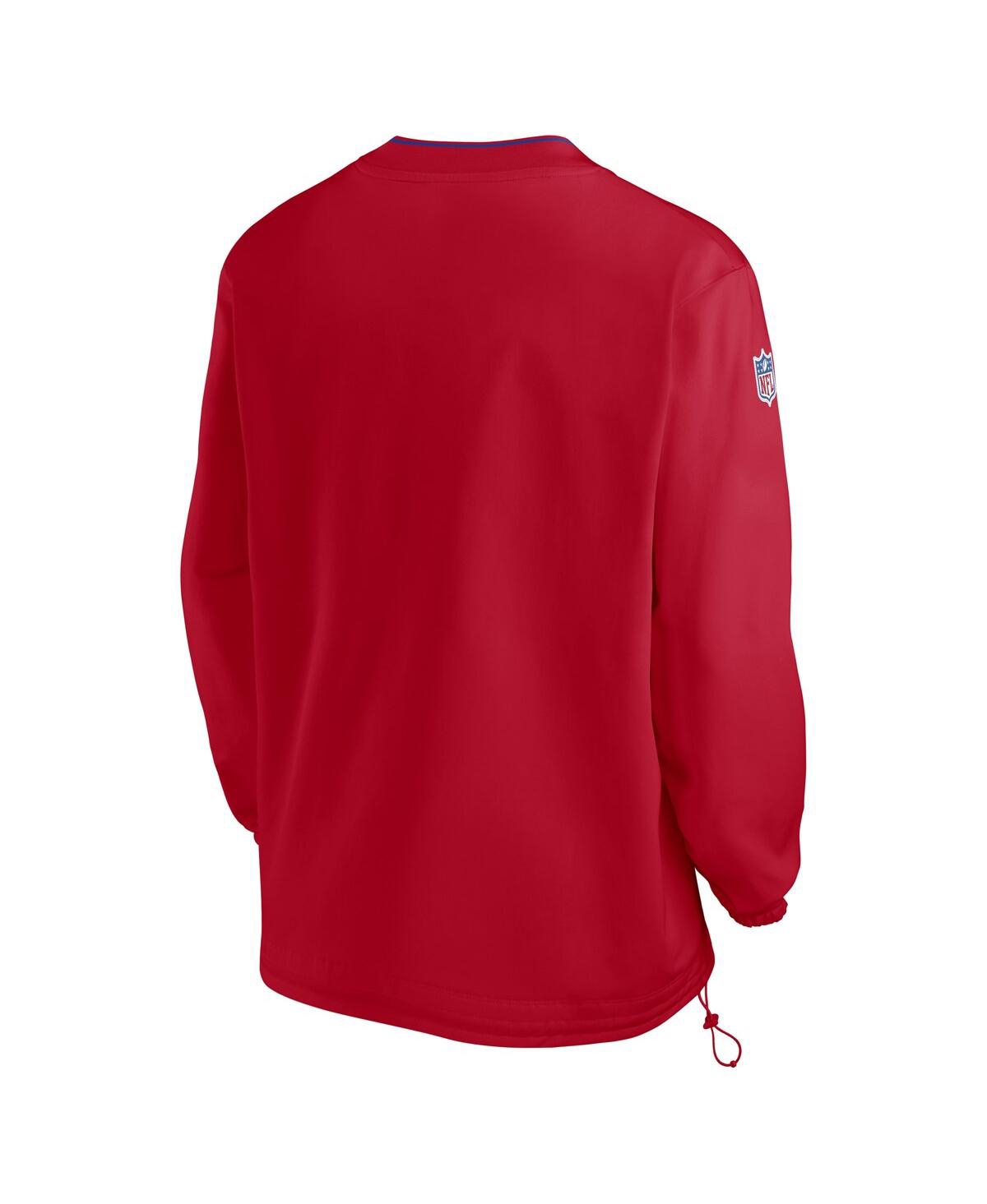 Nike Men's Red New England Patriots 2024 Sideline Throwback Logo Long Sleeve V-neck Windshirt In Red