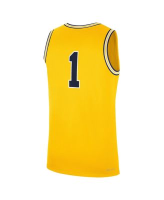 Men's 1 Maize Michigan Wolverines Alternate Replica Jersey