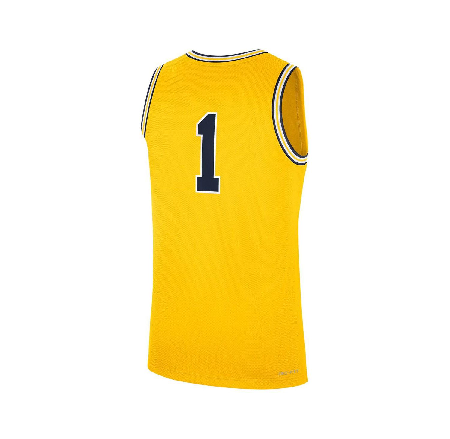 Men's 1 Maize Michigan Wolverines Alternate Replica Jersey