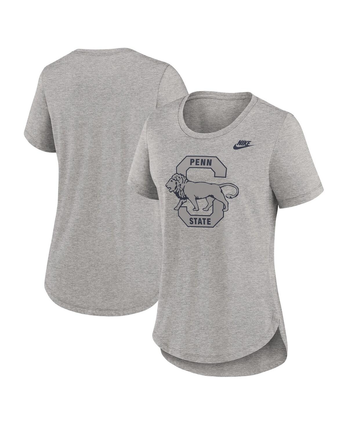 Nike Heather Gray Penn State Nittany Lions Legacy Tri-blend T-shirt In Heather Gray