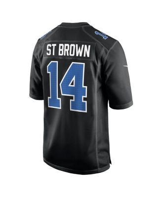 Men's Amon-Ra St. Brown Carbon Black Detroit Lions Carbon Fashion Jersey