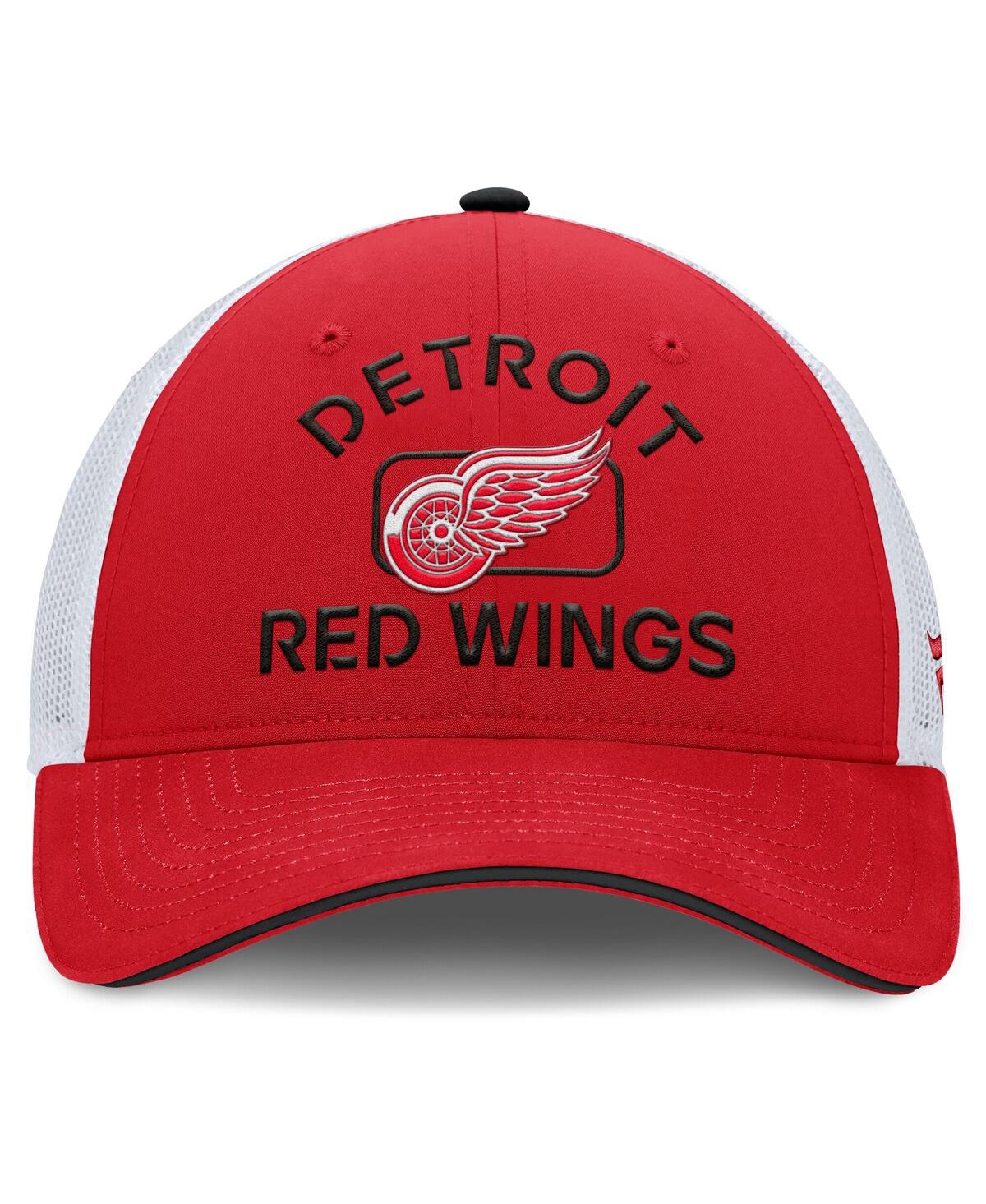 Fanatics Men's Red/white Detroit Red Wings Authentic Pro Rink Trucker Hat In Red,white