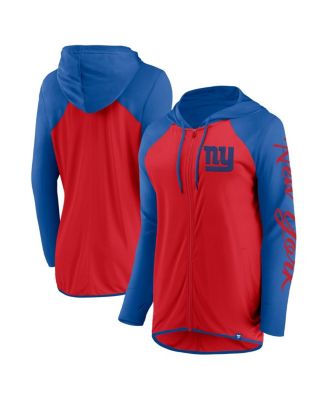 Fanatics - Women's Red/Royal New York Giants Script Full-Zip Hoodie
