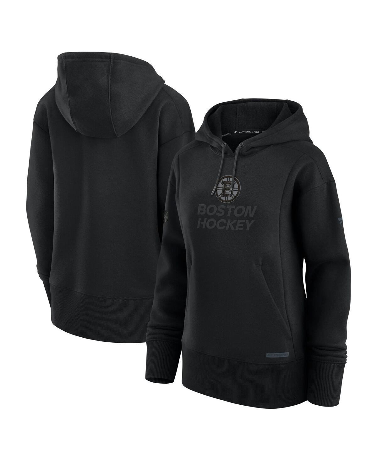 Fanatics Women's Black Boston Bruins Authentic Pro Road Pullover Hoodie - Black