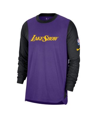 Men's Purple/Black Los Angeles Lakers 2024/25 City Edition Authentic Pregame Performance Long Sleeve Shooting T-Shirt