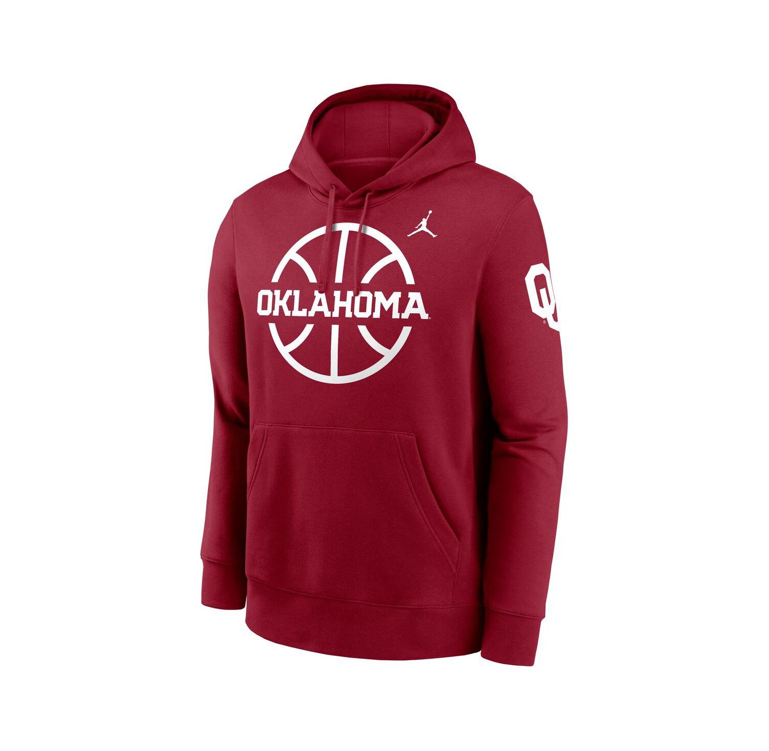 Men's Crimson Oklahoma Sooners Basketball Icon Club Fleece Pullover Hoodie