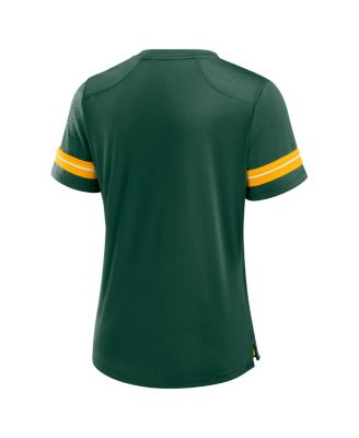 Women's Green Green Bay Packers Play Script Lace-Up T-Shirt