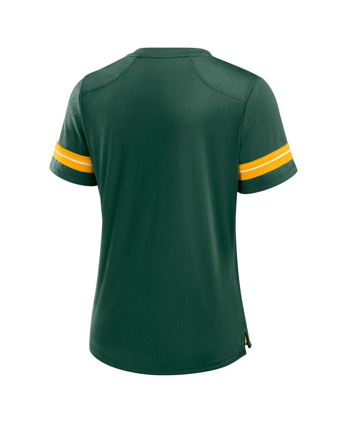 Fanatics Women's Green Green Bay Packers Play Script Lace-up T-shirt In Green