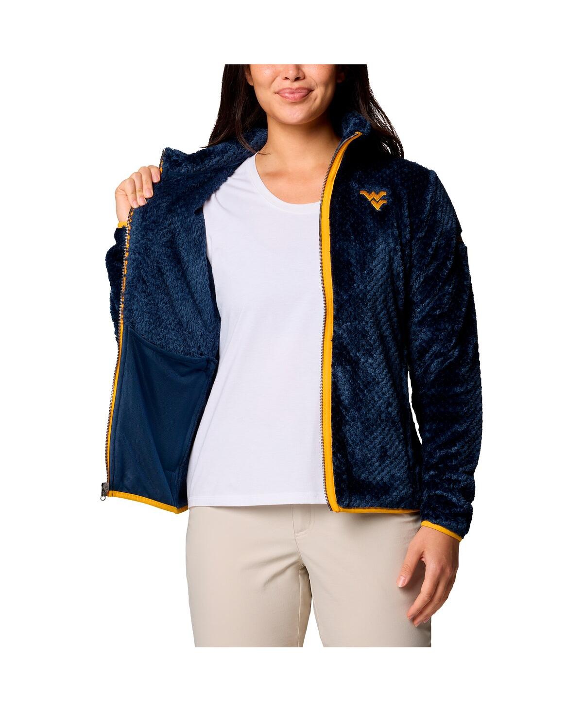 Shop Columbia Women's Navy West Virginia Mountaineers Fireside Ii Sherpa Full-zip Jacket