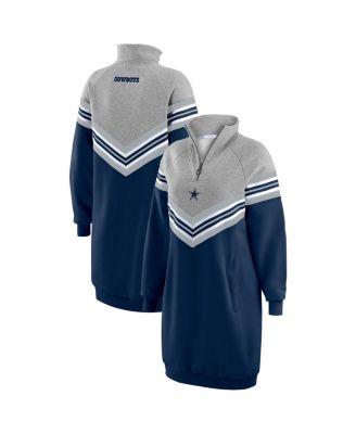 WEAR by Erin Andrews - Women's Navy/Heather Gray Dallas Cowboys Chevron Stripe Dress
