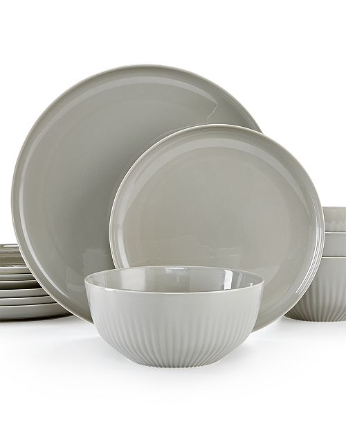 Hotel Collection Modern Porcelain 12Pc. Dinnerware set, Service for 4, Created for Macy’s