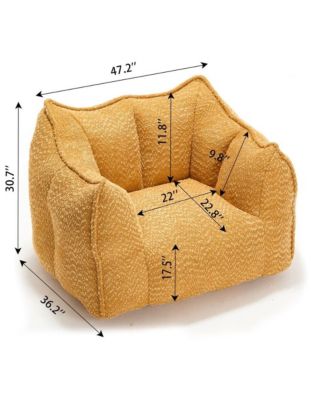 Comfortable Chenille Bean Bag Chair with Armrests for Living Rooms, Bedrooms, Gaming and Watching TV