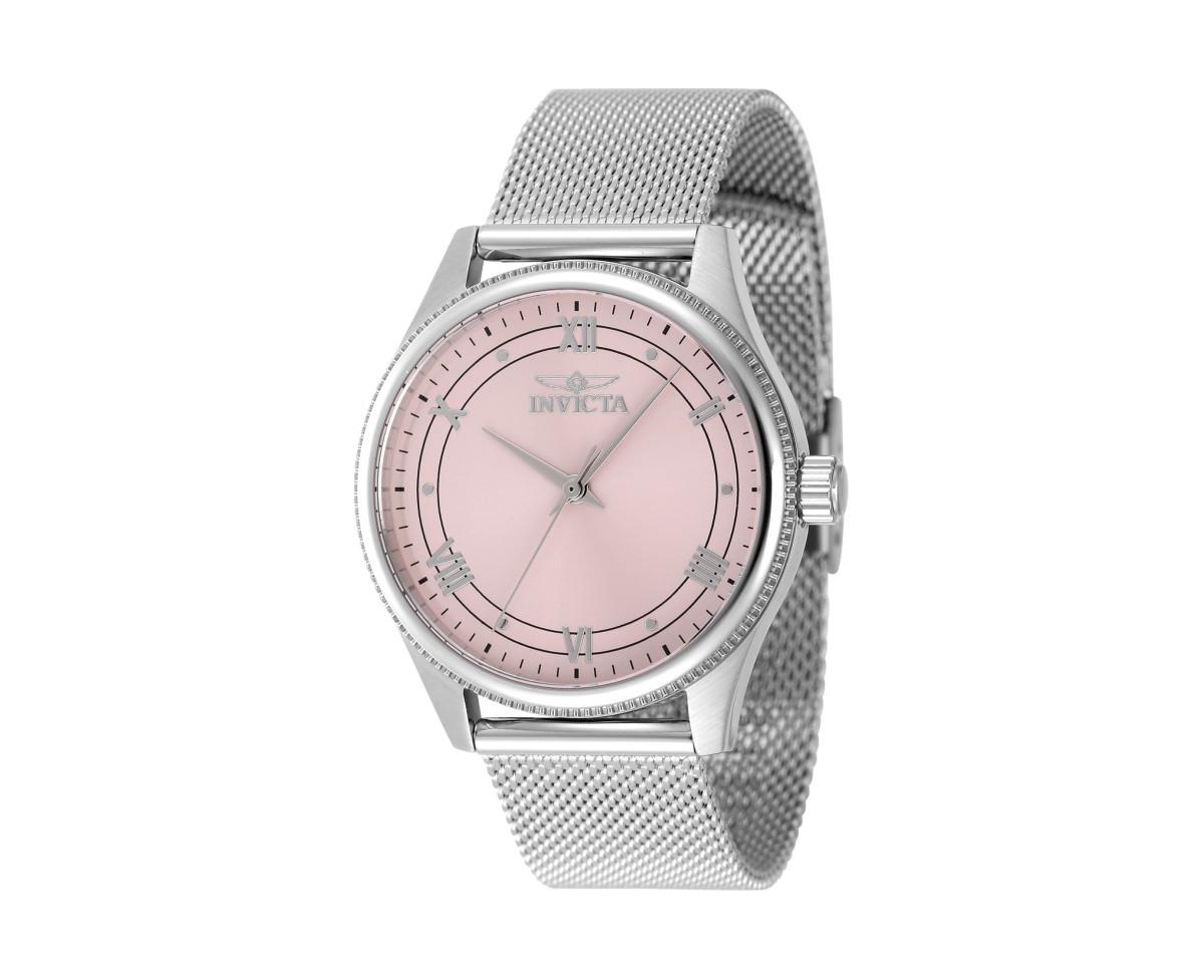Women's 48489 Celestial Quartz 3 Hand Pink Dial Watch - Silver
