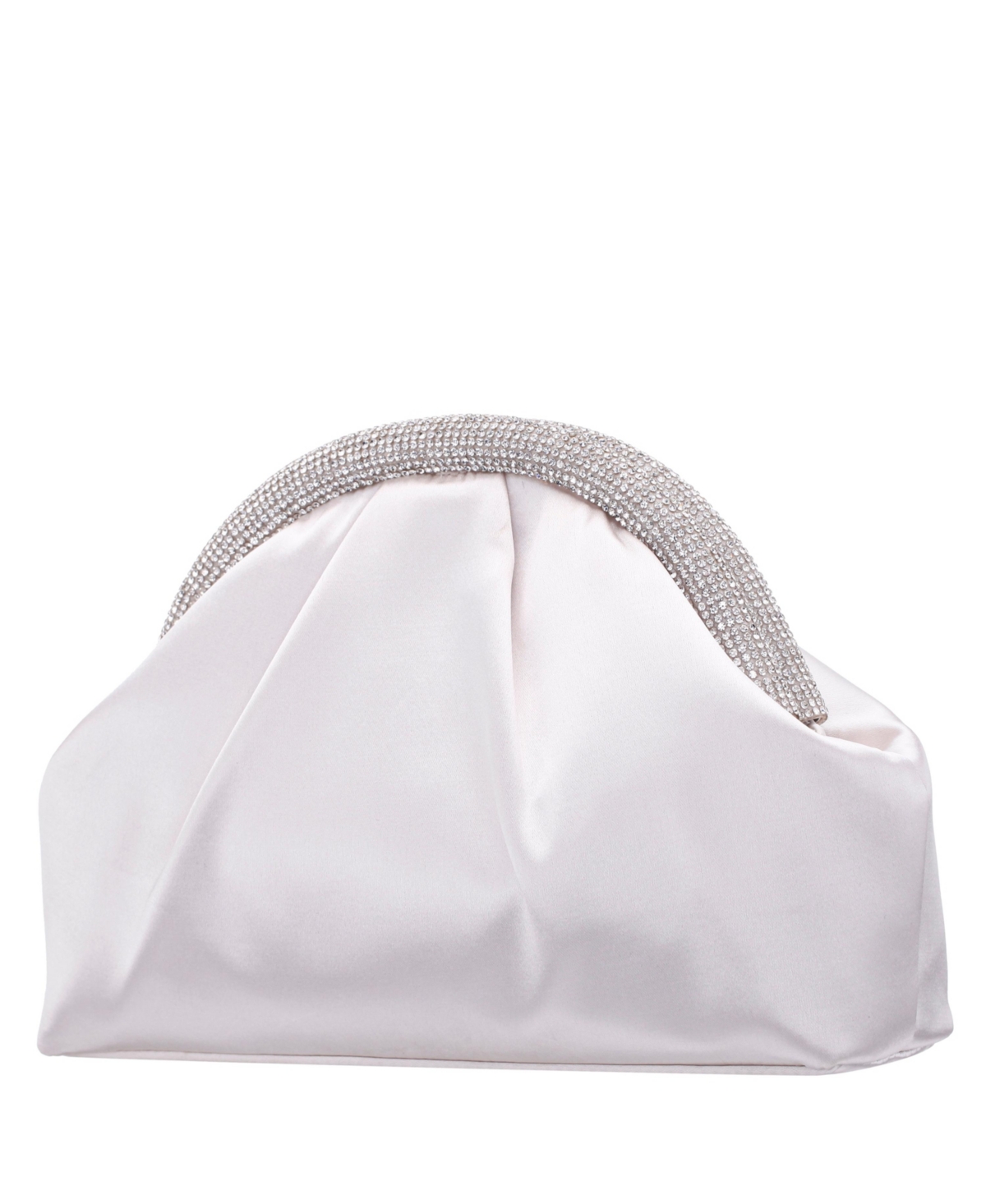 Shop Nina Small Crystal Trim Frame Clutch In Ivory